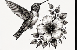 Hummingbird & Flower