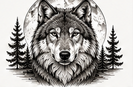 Wolf & Moon