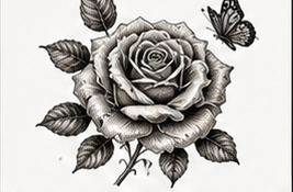 Rose & Butterfly