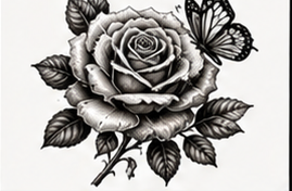 Rose & Butterfly