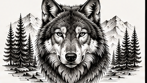 Wolf & Mountains