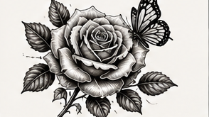Rose & Butterfly