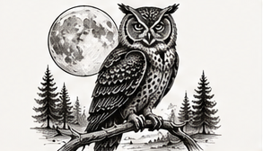Owl & Moon