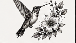 Hummingbird & Flowers