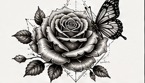 Rose & Butterfly