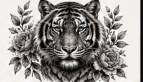 Tiger & Flowers