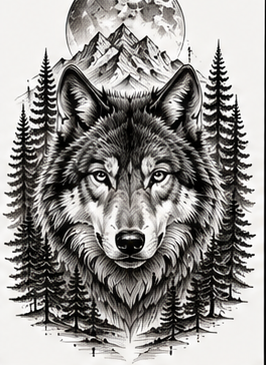 Wolf & Mountains