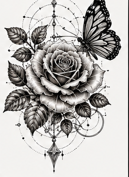 Rose & Butterfly