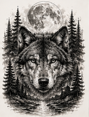 Wolf Under Moon