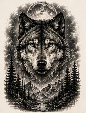 Wolf & Mountains